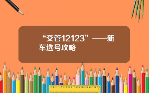 “交管12123”——新车选号攻略