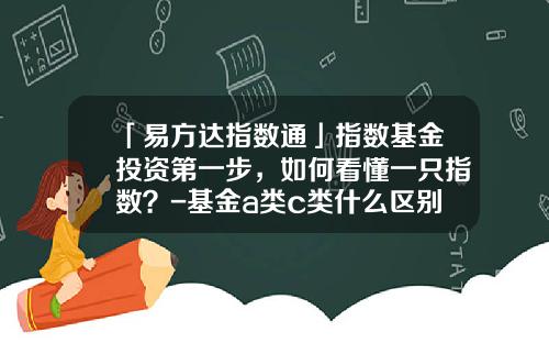 「易方达指数通」指数基金投资第一步，如何看懂一只指数？-基金a类c类什么区别