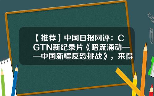 【推荐】中国日报网评:CGTN新纪录片《暗流涌动——中国新疆反恐挑战》,来得“及时”-新疆资讯前沿股票