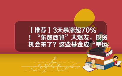 【推荐】3天暴涨超70%！“东数西算”大爆发，投资机会来了？这些基金成“幸运儿”-大数据基金