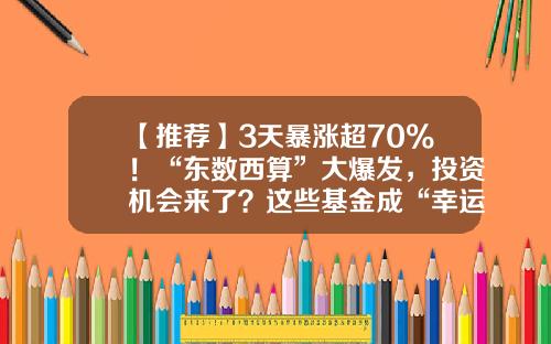 【推荐】3天暴涨超70%！“东数西算”大爆发，投资机会来了？这些基金成“幸运儿”-数基金