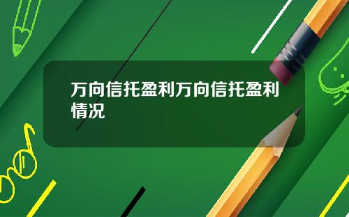 万向信托盈利万向信托盈利情况