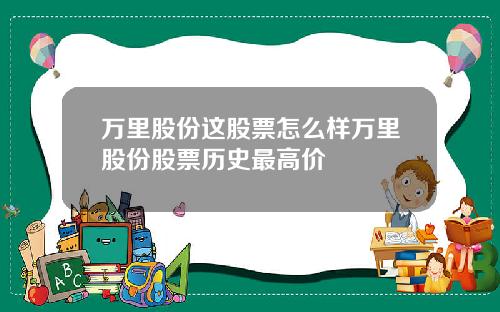 万里股份这股票怎么样万里股份股票历史最高价