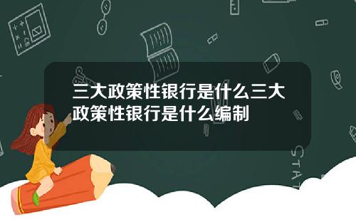 三大政策性银行是什么三大政策性银行是什么编制