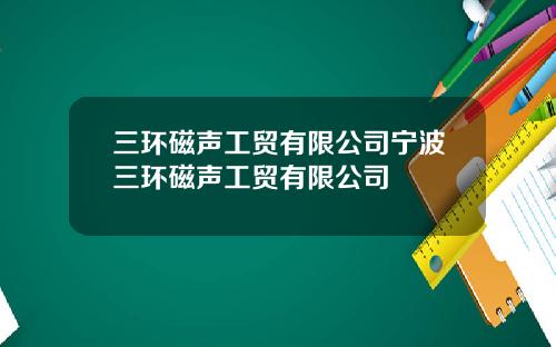 三环磁声工贸有限公司宁波三环磁声工贸有限公司