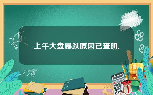 上午大盘暴跌原因已查明.