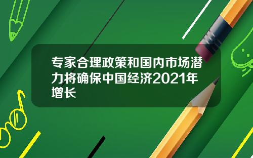 专家合理政策和国内市场潜力将确保中国经济2021年增长