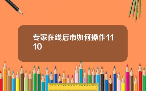 专家在线后市如何操作1110