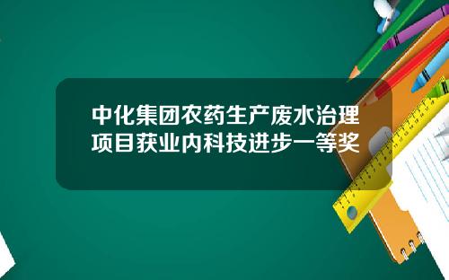 中化集团农药生产废水治理项目获业内科技进步一等奖