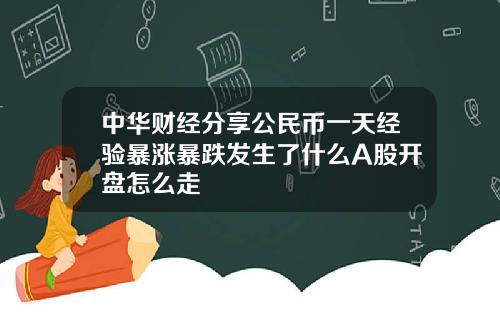 中华财经分享公民币一天经验暴涨暴跌发生了什么A股开盘怎么走