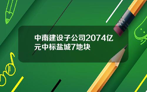 中南建设子公司2074亿元中标盐城7地块