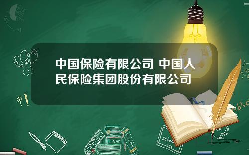 中国保险有限公司 中国人民保险集团股份有限公司