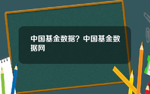 中国基金数据?中国基金数据网