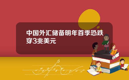 中国外汇储备明年首季恐跌穿3兆美元