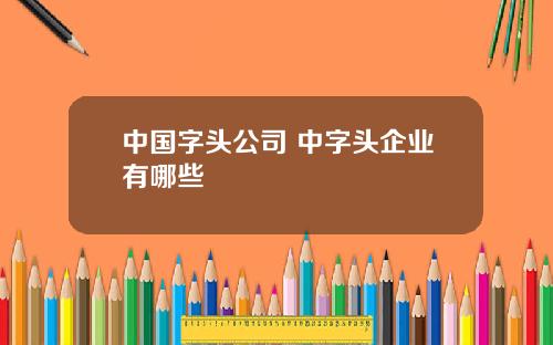 中国字头公司 中字头企业有哪些