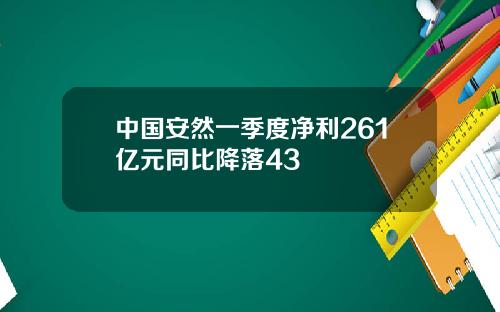 中国安然一季度净利261亿元同比降落43