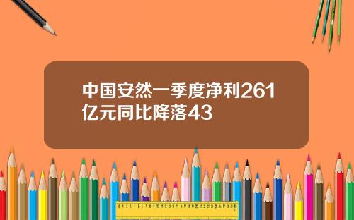 中国安然一季度净利261亿元同比降落43