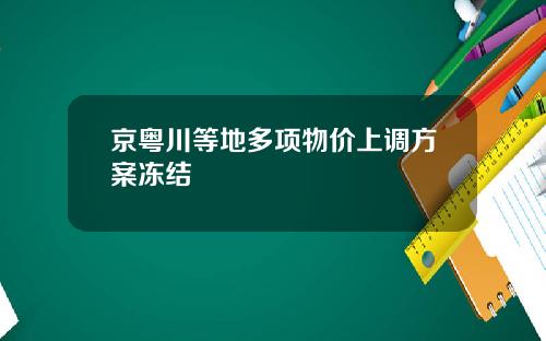 京粤川等地多项物价上调方案冻结