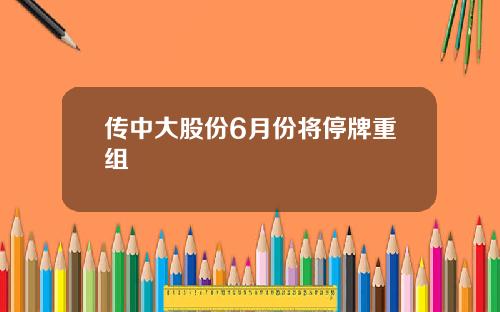 传中大股份6月份将停牌重组
