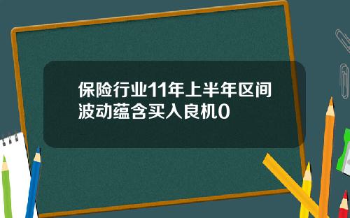 保险行业11年上半年区间波动蕴含买入良机0