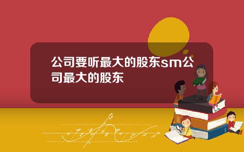 公司要听最大的股东sm公司最大的股东
