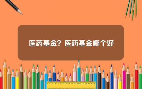 医药基金？医药基金哪个好
