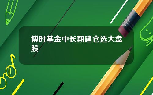 博时基金中长期建仓选大盘股