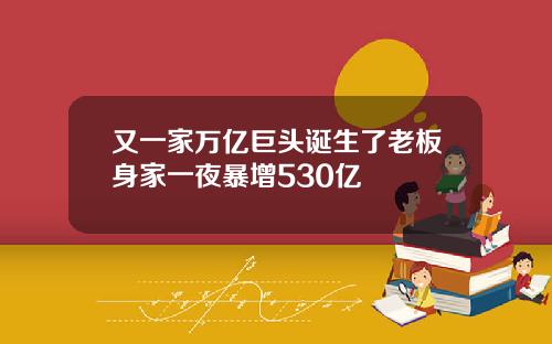 又一家万亿巨头诞生了老板身家一夜暴增530亿