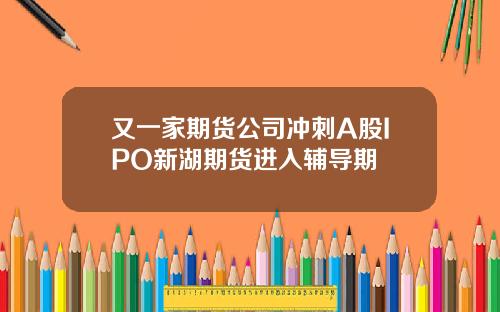 又一家期货公司冲刺A股IPO新湖期货进入辅导期