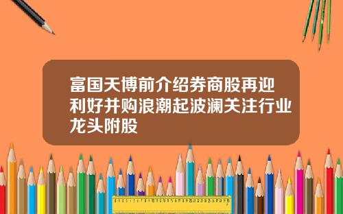富国天博前介绍券商股再迎利好并购浪潮起波澜关注行业龙头附股