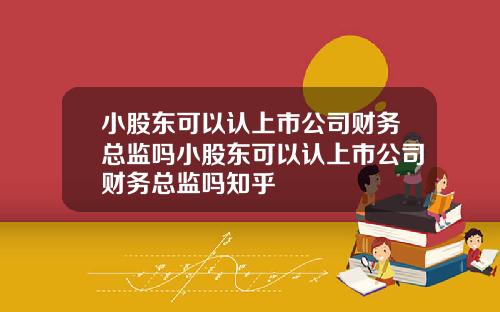 小股东可以认上市公司财务总监吗小股东可以认上市公司财务总监吗知乎