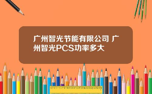 广州智光节能有限公司 广州智光PCS功率多大