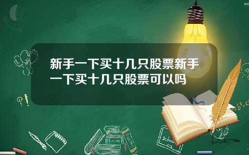 新手一下买十几只股票新手一下买十几只股票可以吗