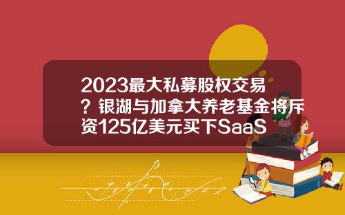 2023最大私募股权交易？银湖与加拿大养老基金将斥资125亿美元买下SaaS明星企业Qualtrics-德国私募基金