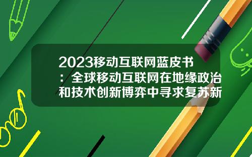 2023移动互联网蓝皮书：全球移动互联网在地缘政治和技术创新博弈中寻求复苏新动能-移动互联网多少亿