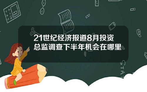 21世纪经济报道8月投资总监调查下半年机会在哪里