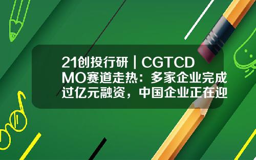21创投行研｜CGTCDMO赛道走热：多家企业完成过亿元融资，中国企业正在迎头赶上-上海健新医药有限公司