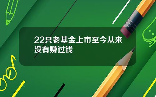 22只老基金上市至今从来没有赚过钱