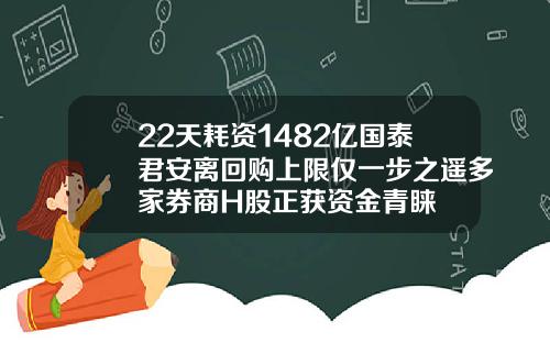 22天耗资1482亿国泰君安离回购上限仅一步之遥多家券商H股正获资金青睐