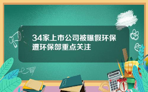 34家上市公司被曝假环保遭环保部重点关注