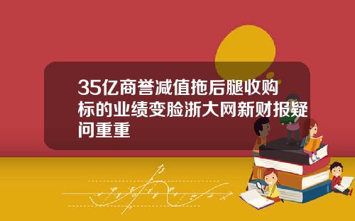 35亿商誉减值拖后腿收购标的业绩变脸浙大网新财报疑问重重