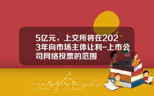 5亿元，上交所将在2023年向市场主体让利-上市公司网络投票的范围