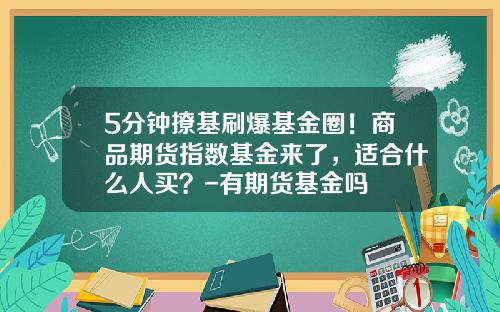 5分钟撩基刷爆基金圈！商品期货指数基金来了，适合什么人买？-有期货基金吗