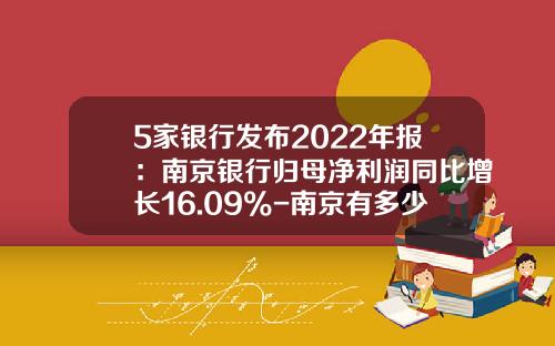 5家银行发布2022年报：南京银行归母净利润同比增长16.09%-南京有多少家金融机构