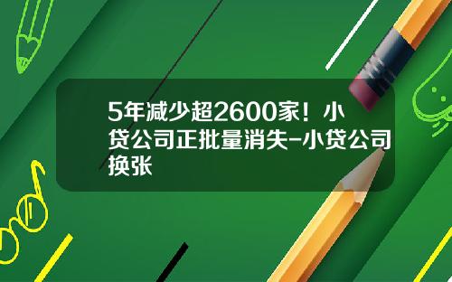 5年减少超2600家！小贷公司正批量消失-小贷公司换张