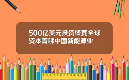 500亿美元投资盛宴全球资本青睐中国新能源业
