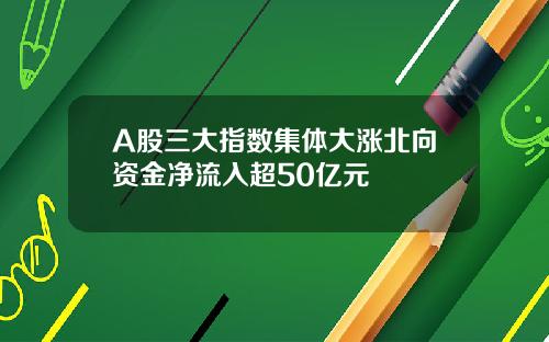 A股三大指数集体大涨北向资金净流入超50亿元