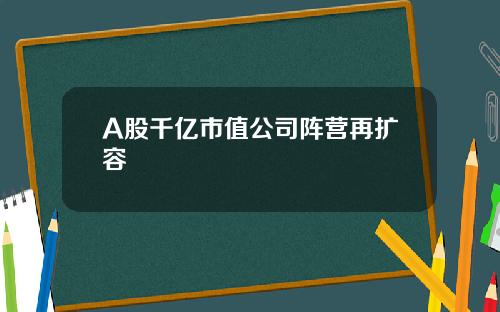 A股千亿市值公司阵营再扩容