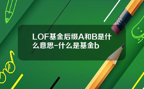LOF基金后缀A和B是什么意思-什么是基金b