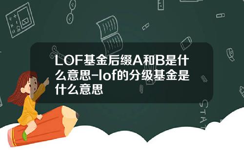 LOF基金后缀A和B是什么意思-lof的分级基金是什么意思